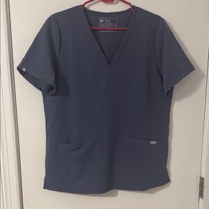 Figs Space Navy Scrub Top